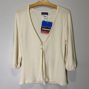 Patagonia Cream 3/4 Sleeve Madeira Cardigan New w/ Defect Women’s Size M